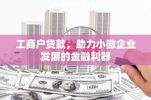 成华工商户贷款，助力小微企业发展的金融利器