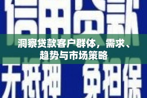 成华洞察贷款客户群体，需求、趋势与市场策略