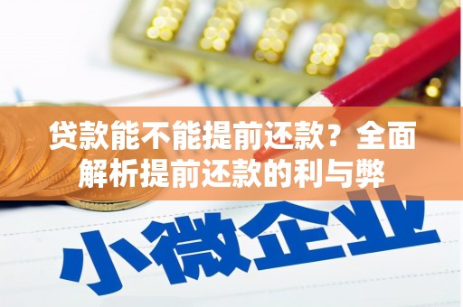 成华贷款能不能提前还款？全面解析提前还款的利与弊