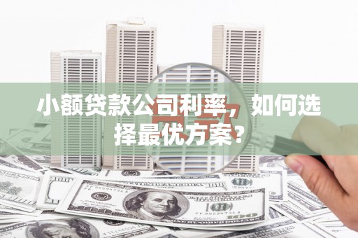 成华小额贷款公司利率，如何选择最优方案？