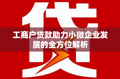 成华工商户贷款助力小微企业发展的全方位解析