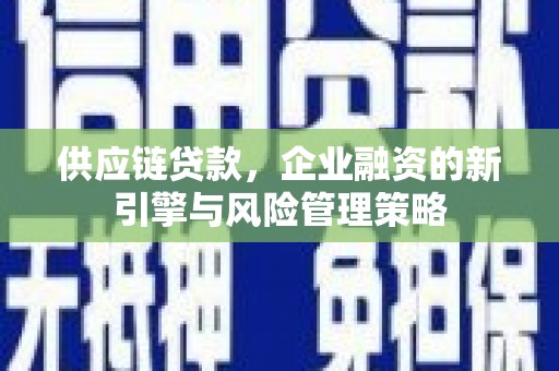 成华供应链贷款，企业融资的新引擎与风险管理策略