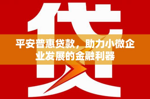 成华平安普惠贷款，助力小微企业发展的金融利器