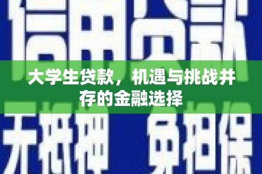 成华大学生贷款，机遇与挑战并存的金融选择