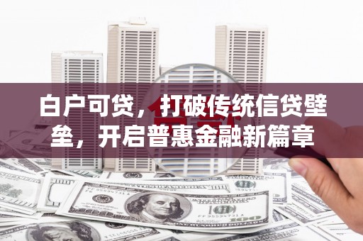 成华白户可贷，打破传统信贷壁垒，开启普惠金融新篇章